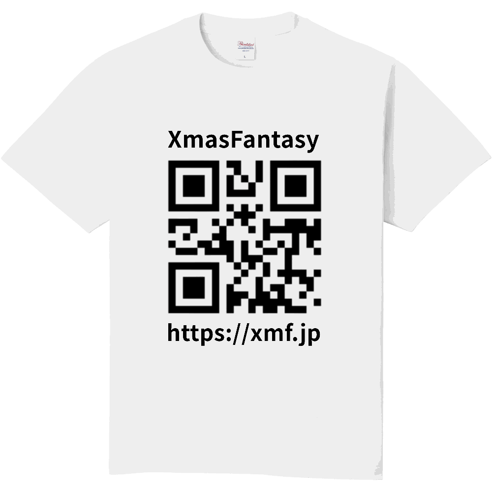 QRコードTシャツ【定番Tシャツ/XL/ホワイト】